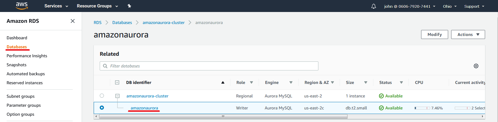 aurora mysql version