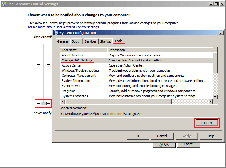 Windows Vista User Account Control Message