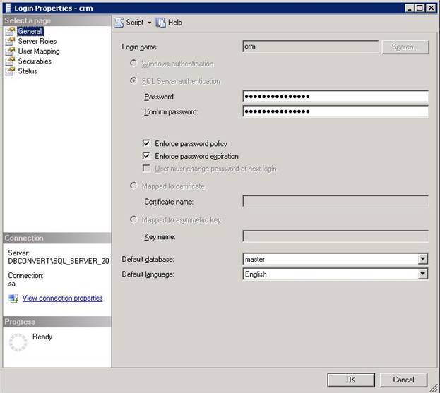 sql user rights assignment